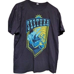 Seether Band Ship and Octopus Black T-Shirt XL Grunge Metal Rock